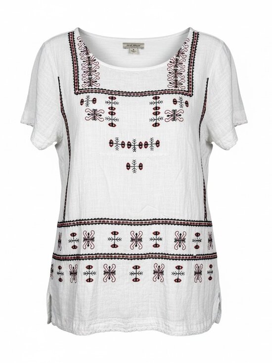 Lucky Brand Tops - Lucky Brand White Red Black Embroidered Boho Top Small – Small Hole